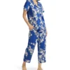 Navy Shadow Blossom Short Sleeve Cropped PJ Set -Her Room US bedhead pajamas behe01 2721295 gs