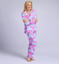 Trina Turk Cranes Long Sleeve Long Classic PJ Set