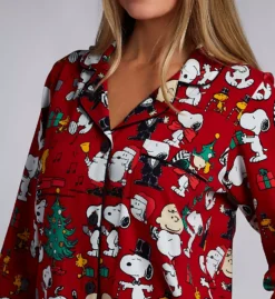BedHead Pajamas Peanuts Festive Holiday Red Organic Cotton Cropped PJ Set -Her Room US bedhead pajamas behe01 470074 cs1