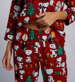 BedHead Pajamas Peanuts Festive Holiday Red Organic Cotton Cropped PJ Set -Her Room US bedhead pajamas behe01 470074 cs2