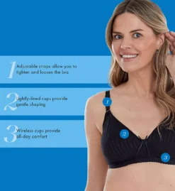 Bestform Striped Wireless Cotton Lightly-Lined Cup Bra -Her Room US bestform befo01 5006248 cs2