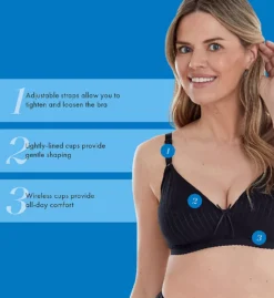 Bestform Striped Wireless Cotton Bra - 3 Pack -Her Room US bestform befo01 6248pk cs2