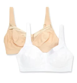 Bestform Satin Trim Wireless Cotton Bra - 2 Pack 12 Bestform Satin Trim Wireless Cotton Bra - 2 Pack -Her Room US bestform befo01 6715pk cs1