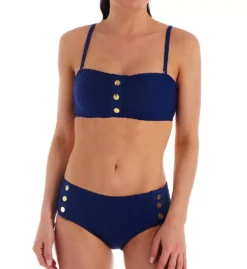 Bleu Rod Beattie White Wave Rider Textured Bandeau – Square Neck Bikini Top with Gold Buttons -Her Room US bleu rod beattie bleu01 20175 cs2