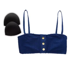 Bleu Rod Beattie White Wave Rider Textured Bandeau – Square Neck Bikini Top with Gold Buttons -Her Room US bleu rod beattie bleu01 20175 cs4