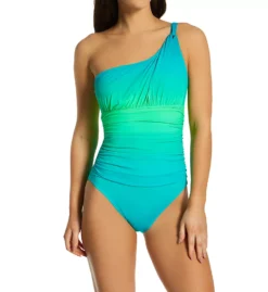Bleu Rod Beattie Cool Breeze Blue Ombre One Shoulder Mio One Piece Swimsuit