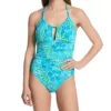 Bleu Rod Beattie Escape To The Beach Blue Tropical Halter Mio One Piece Swimsuit -Her Room US bleu rod beattie bleu01 eb23236 gs