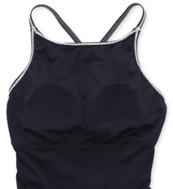 Bleu Rod Beattie Denim Blue Cross Back Mio – Belted One Piece Swimsuit with Gold Accents -Her Room US bleu rod beattie bleu01 l23230 cs6