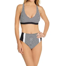 Bleu Rod Beattie Inside The Lines Striped Pattern – High Waist Cheeky Swim Bottom -Her Room US bleu rod beattie bleu01 n21906 cs1