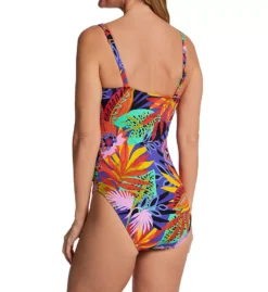 Bleu Rod Beattie Night Safari Tropical Print One Shoulder Mio - Asymmetrical One Piece Swimsuit -Her Room US bleu rod beattie bleu01 s23785 bs
