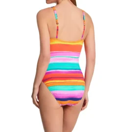Bleu Rod Beattie Winning Streak Sunset Stripe – Watercolor Plunge Mio One Piece Swimsuit -Her Room US bleu rod beattie bleu01 ws23225 bs