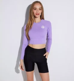 Body Glove Smoothies Let It Be Cropped Rash Guard - Long Sleeve Protective Swim Top -Her Room US body glove bg01 506744a cs3