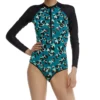 Body Glove Pounce Abstract Leopard & Black – Long Sleeve Zip Front Paddle One-Piece Swimsuit -Her Room US body glove bg01 566764 gs