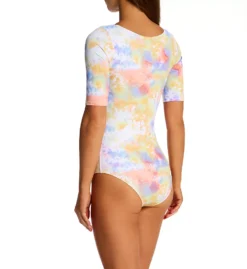 Body Glove Illusion Kat Tie-Dye Short Sleeve Paddle Suit – Ribbed Knit Athletic One Piece -Her Room US body glove bg01 583754 bs