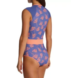 Body Glove Dandelion Print Front Zip Paddle Suit - Recycled UPF 50 One Piece Swimsuit -Her Room US body glove bg01 586762 bs