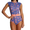 Body Glove Dandelion Print Front Zip Paddle Suit - Recycled UPF 50 One Piece Swimsuit -Her Room US body glove bg01 586762 gs