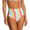 Body Glove Firenze Twiggy High Waist Cheeky Swim Bottom – Pink and Teal Vertical Stripes -Her Room US body glove bg01 590156 gs