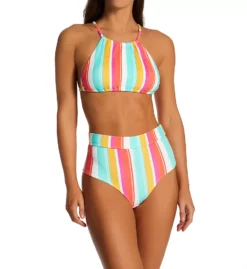 Body Glove Firenze Sage Striped Scoop Neck Strappy Back Bikini Top -Her Room US body glove bg01 590202 cs2