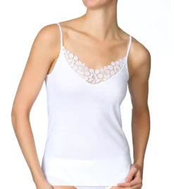 Calida Feminine Sense 100% Cotton Lace Trim Camisole – Seamless Premium Underlayer