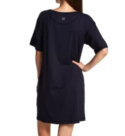 Calida Deep Sleep Balancing Short Sleeve Chemise – SeaCell™ Modal Navy Nightgown -Her Room US calida cali01 32190 bs