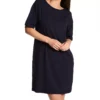 Calida Deep Sleep Balancing Short Sleeve Chemise – SeaCell™ Modal Navy Nightgown -Her Room US calida cali01 32190 gs