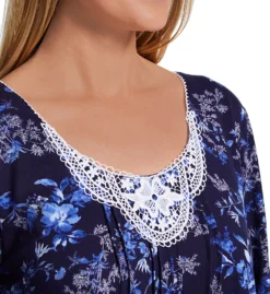 100% Cotton Jersey 36 Inch Long Sleeve Gown -Her Room US carole hochman caho01 ch22651 cs2