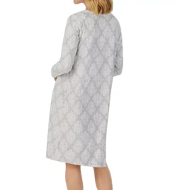 Carole Hochman Patterned Fleece Waltz Gown – Genuine Shell Button Long Sleeve Nightgown -Her Room US carole hochman caho01 ch22654 bs