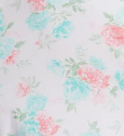 Carole Hochman Floral 100% Cotton Jersey Short Sleeve Lace Trim Short Gown -Her Room US carole hochman caho01 ch22673 cs2