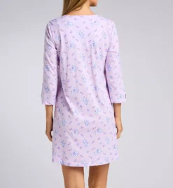 Carole Hochman 100% Cotton 3/4 Sleeve Nightgown – Smocked Lace Detail Jersey Sleepwear CH22678 -Her Room US carole hochman caho01 ch22678 bs