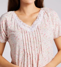 44 Short Sleeve Cotton Jersey Gown -Her Room US carole hochman caho01 ch62672 cs1