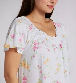 100% Cotton Jersey 42 Flutter Sleeve Waltz Gown -Her Room US carole hochman caho01 ch62675 cs1