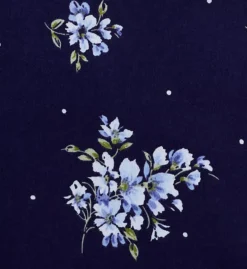 Carole Hochman Navy Bouquet Floral – Lace Trim V-Neck 100% Cotton Knit 2-Piece PJ Set -Her Room US carole hochman caho01 ch92668 cs3