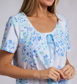 Carole Hochman Soft Floral 100% Cotton PJ Set – Short Sleeve Top & Long Pant Sleepwear -Her Room US carole hochman caho01 ch92671 cs1