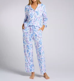 3/4 Sleeve Notch Collar Long PJ Set -Her Room US carole hochman caho01 ch92678 cs1