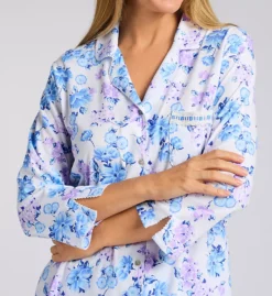 3/4 Sleeve Notch Collar Long PJ Set -Her Room US carole hochman caho01 ch92678 cs2