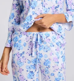 3/4 Sleeve Notch Collar Long PJ Set -Her Room US carole hochman caho01 ch92678 cs3