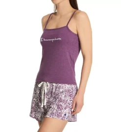 Champion Women's Sleep Camisole and Shorts Set – Cotton Modal Leopard Print Loungewear