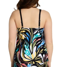 Coco Reef Retro Swirl Multi-Color V-Neck Tankini - Bra Sized Underwire Swim Top -Her Room US coco reef coco01 u69382 bs