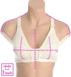 Latex Free Organic Cotton Front Close Support Bra -Her Room US cottonique cot01 w12224 ns7