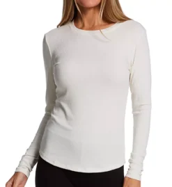 Cuddl Duds Stretch Rib Long Sleeve Crew Neck – Fitted Rib-Knit Base Layer Top