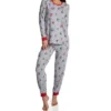 Cuddl Duds Holiday Dogs Print Henley Long Sleeve PJ Set - Contrast Trim Relaxed Fit Loungewear -Her Room US cuddl duds cudd01 8612885 gs