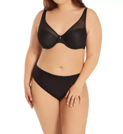 Sheer Mesh Plunge Push Up Underwire Bra -Her Room US curvy couture cuco01 1310 cs1