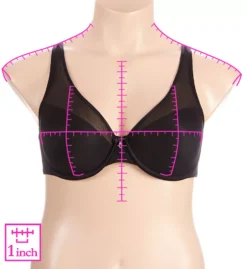 Sheer Mesh Plunge Push Up Underwire Bra -Her Room US curvy couture cuco01 1310 ns7