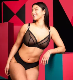 Curvy Kate Lifestyle Sheer Plunge Multi Part Cup Bra -Her Room US curvy kate cuka01 ck5711 cs1