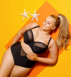 Curvy Kate Red Sheer Class Balcony Bikini Top - Underwired Mesh Detail Swimwear CS1300 -Her Room US curvy kate cuka01 cs1300 cs6