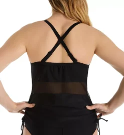Curvy Kate Sheer Class Balcony Tankini - Black Underwire Mesh Bra-Sized Swim Top -Her Room US curvy kate cuka01 cs1404 cs1