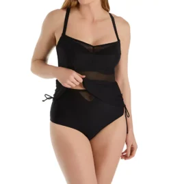 Curvy Kate Sheer Class Balcony Tankini - Black Underwire Mesh Bra-Sized Swim Top -Her Room US curvy kate cuka01 cs1404 cs4
