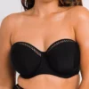 Curvy Kate First Class Black Recycled Sweetheart Bandeau Bikini Top - Convertible Underwire Swim