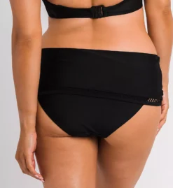 Curvy Kate First Class Black Deep Foldover Brief – Adjustable High Rise Swim Bottom with Sheer Trim -Her Room US curvy kate cuka01 cs20503 bs