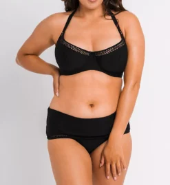 Curvy Kate First Class Black Deep Foldover Brief – Adjustable High Rise Swim Bottom with Sheer Trim -Her Room US curvy kate cuka01 cs20503 cs1